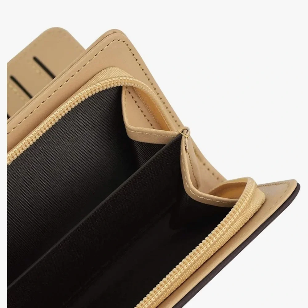 Black Long Wallet Golden Leaves Elegant Clutch NWT